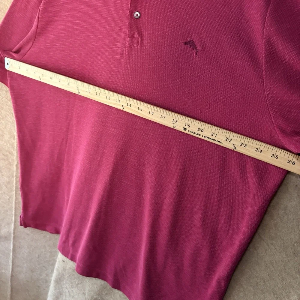 Tommy Bahama‎ Island Zone Polo Shirt Mens Sz XXL Fucshia Logo Lightweight